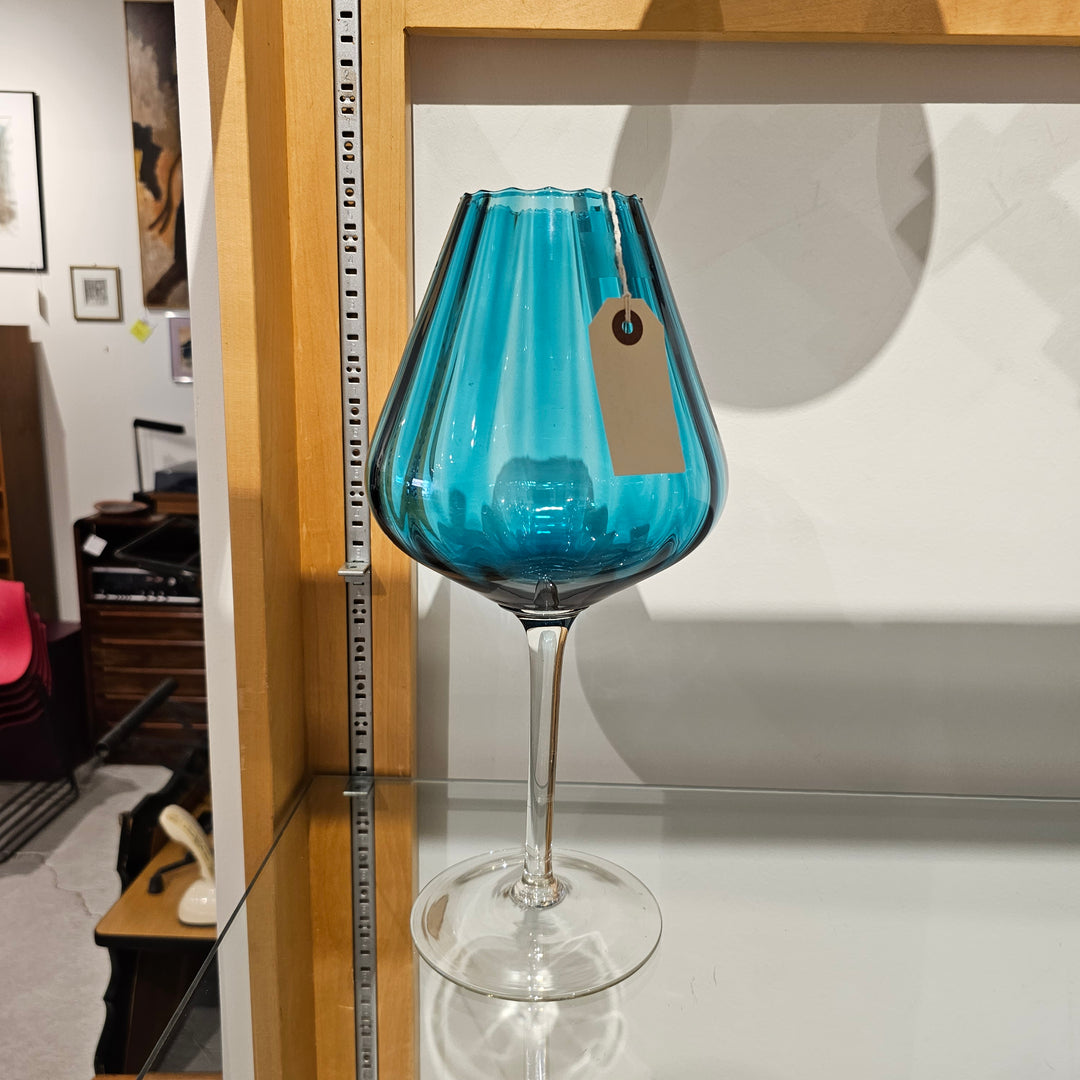 Empoli Teal & Clear Tall Compote