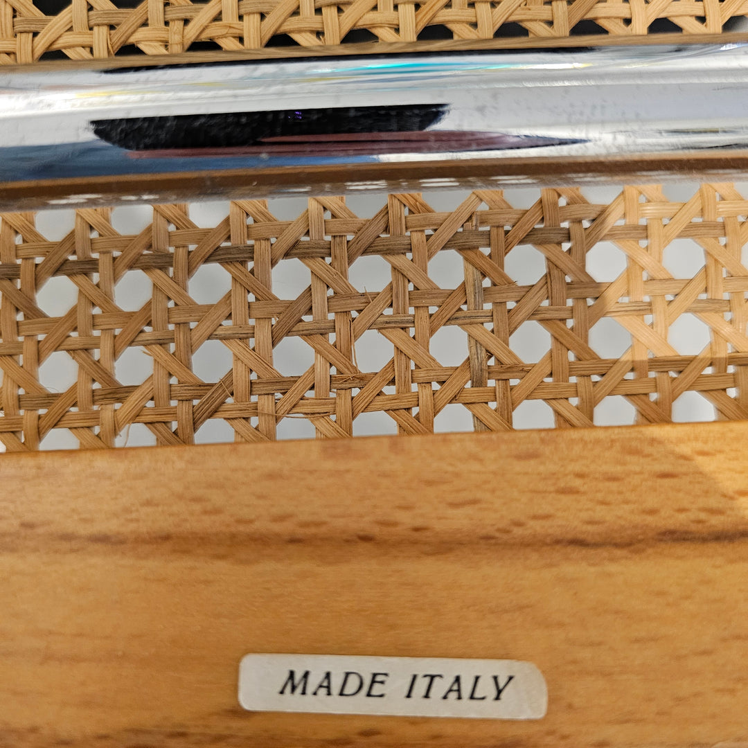Italian Cane & Chrome Armchair