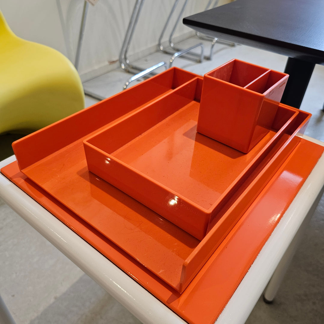 Retro Orange Desktop Organization Set