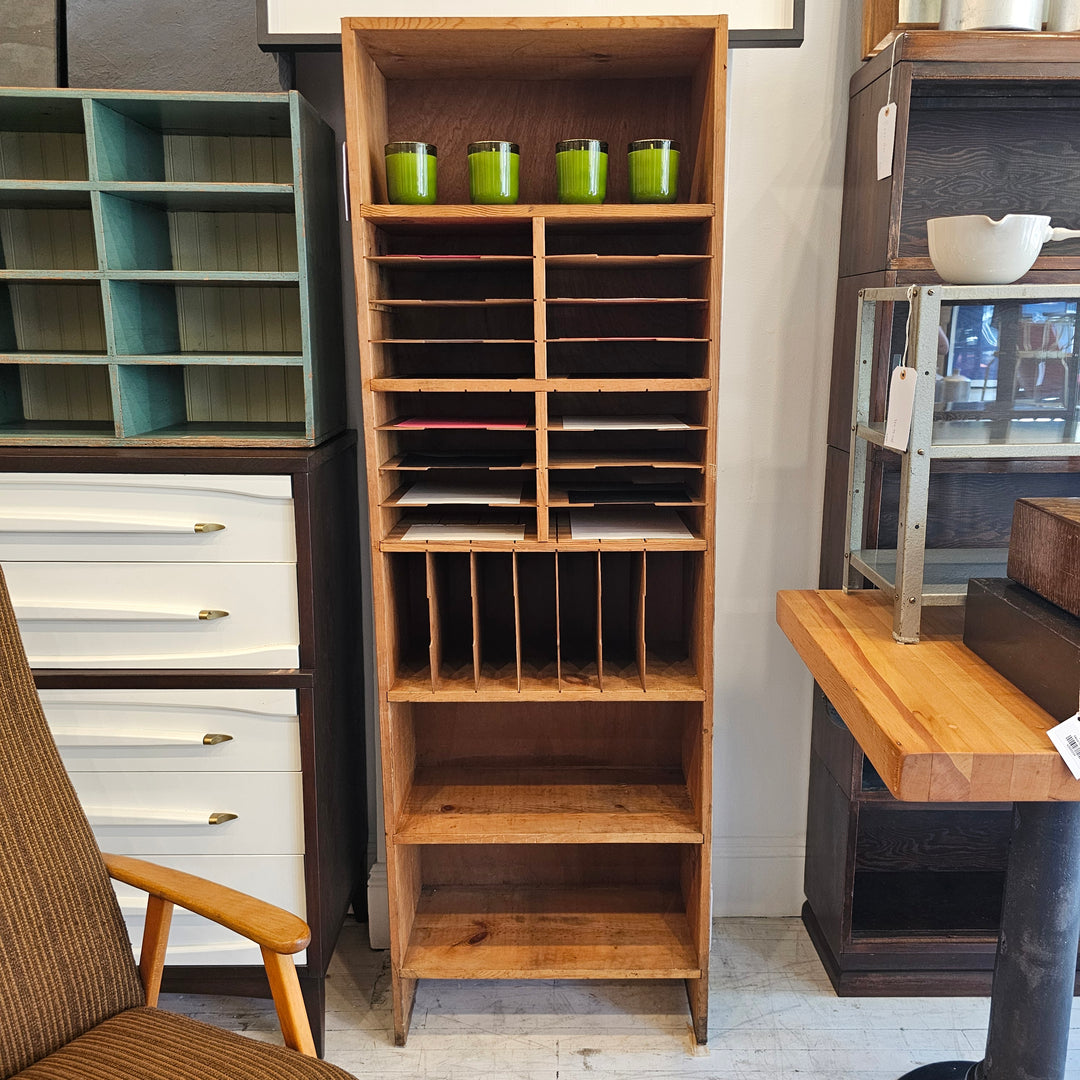 Vintage Mail Sorting Shelf