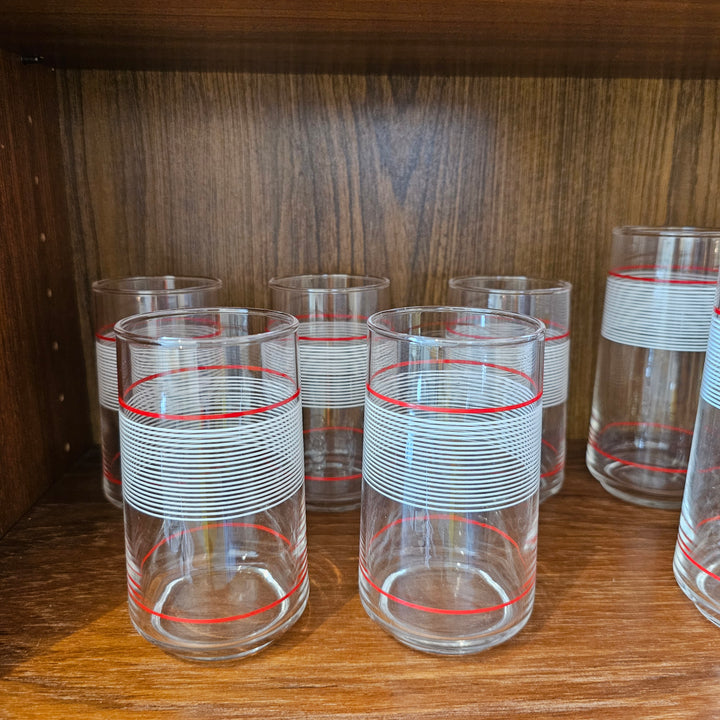 1970s Retro Striped Glassware Set