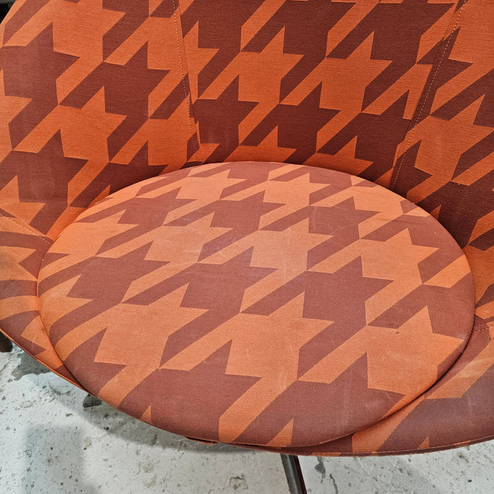 MCM Style Houndstooth Swivel Chair