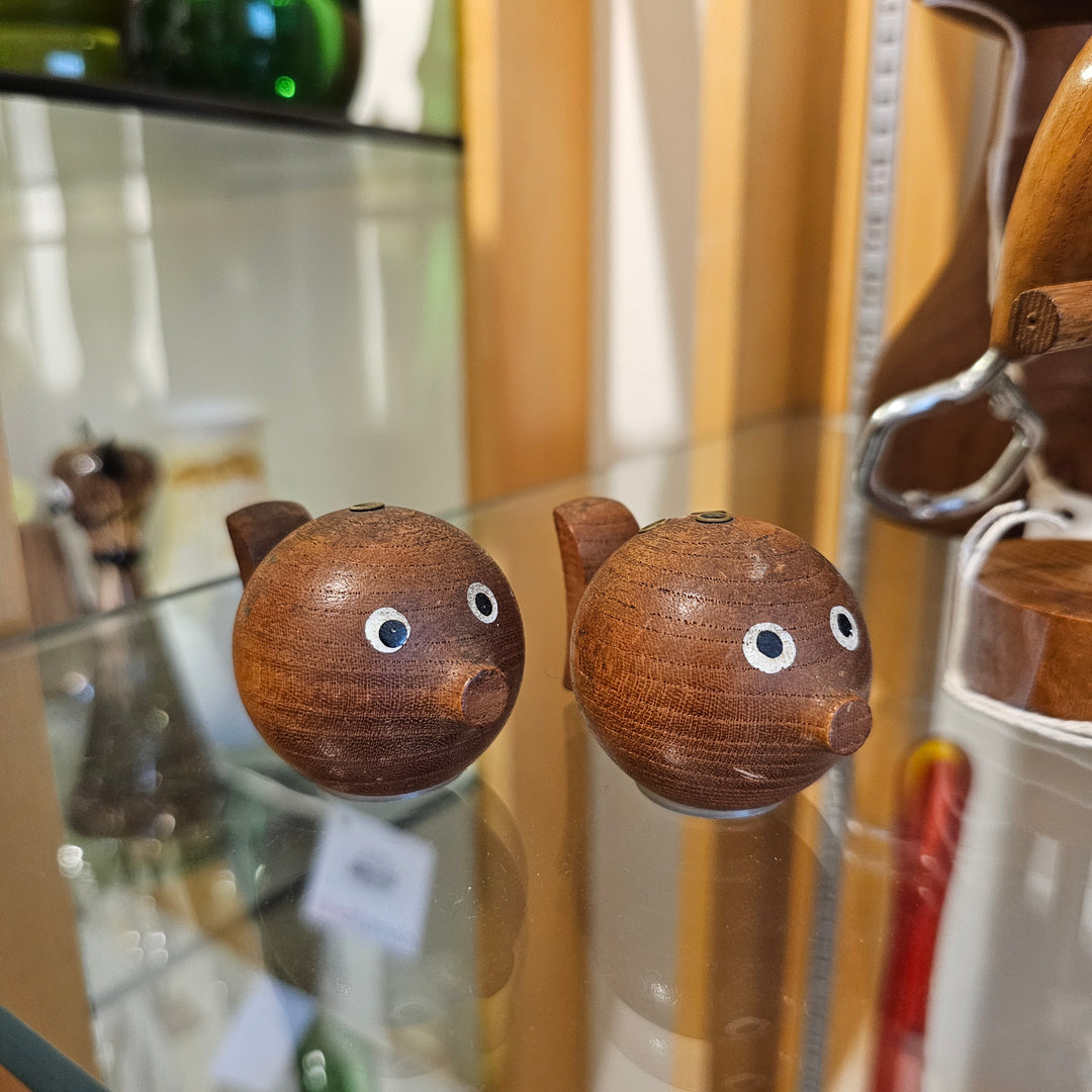 Teak Fish Salt & Pepper Shakers