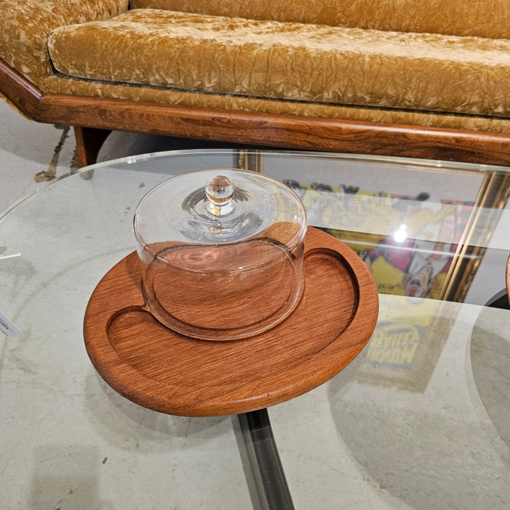 Goodwood Teak Tray w/ Glass Dome