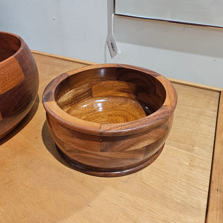 Small Covered Wood Turned Bowl