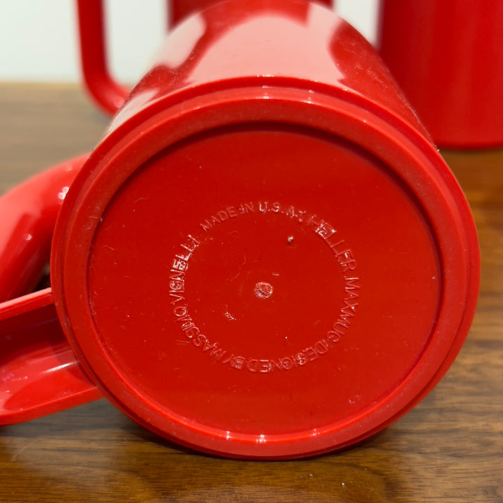 Set of 4 Red Heller Mugs