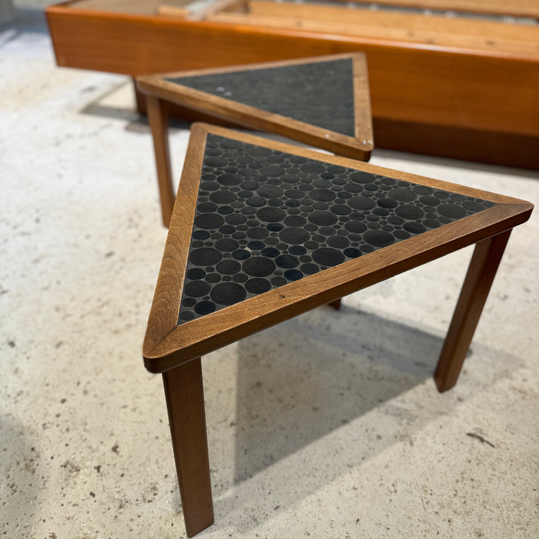 Pair of Black Tiled Martz Side Tables