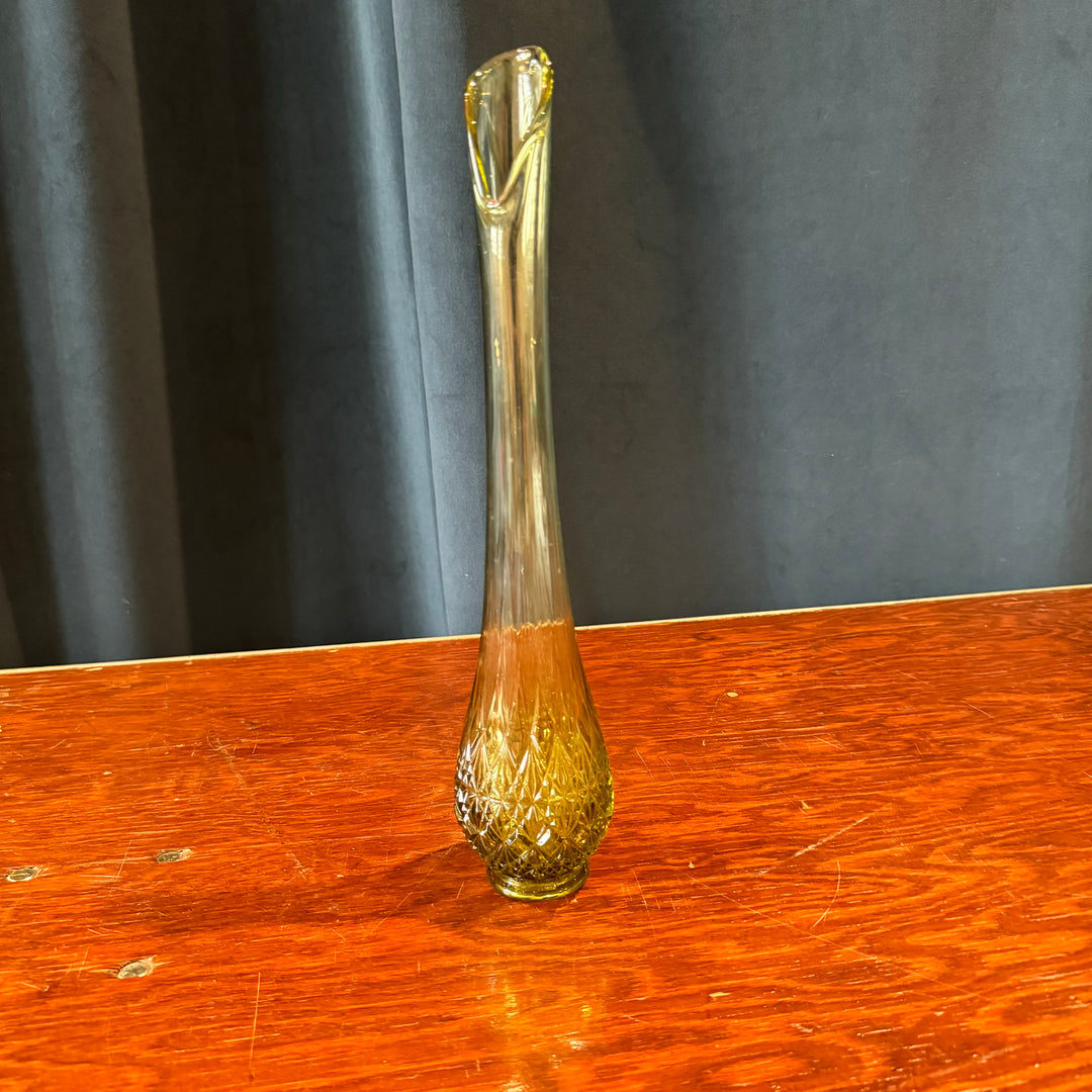 Fenton Yellow Green Swung Vase