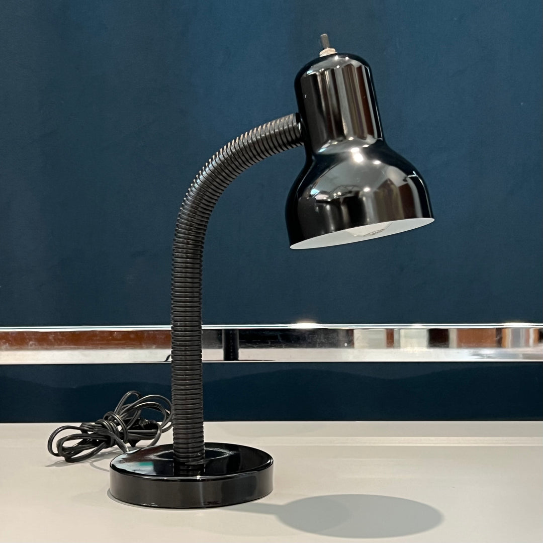 Classic Black 1980s Gooseneck Desk Lamp