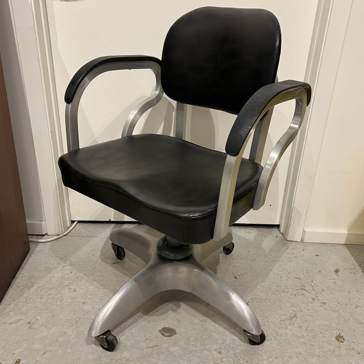 Reupholstered Goodform #2157 Adjustable Aluminum Swivel Chair